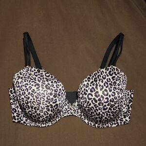 Victoria's Secret Pink and Black Leopard Lined Perfect Coverage Bra 36D